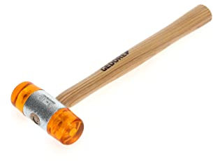 GEDORE 8821780 Plastikhammer, Ø 40 mm, Auswechselbare Köpfe aus Cellulose-Acetat, Robuster Stiel aus Esche