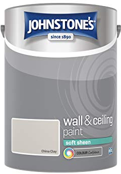 Johnstone's - Wall & Ceiling Paint - China Clay - Soft Sheen Finish - Emulsion Paint - Fantastic Coverage - Easy to Apply - Dry in 1-2 Hours - 12m2 Coverage per Litre - 5L