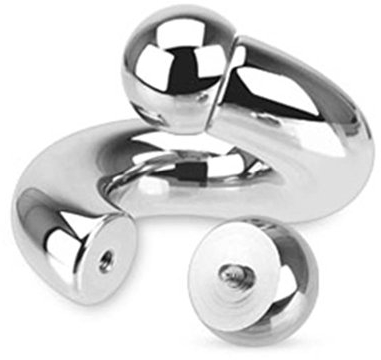 Paula & Fritz® Expander Taper Twist-er Silber 8-mm Stark 12-mm Lang 10-mm Kugel Chirurgenstahl 316L Piercing Ohr-Schmuck Ohr-Tunnel Damen Herren Dehnen