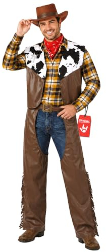 Fun Shack Cowboy Costume For Men - Adult Cowboy Fancy Dress Outfit With Chaps - Western Themed Party Attire One Size