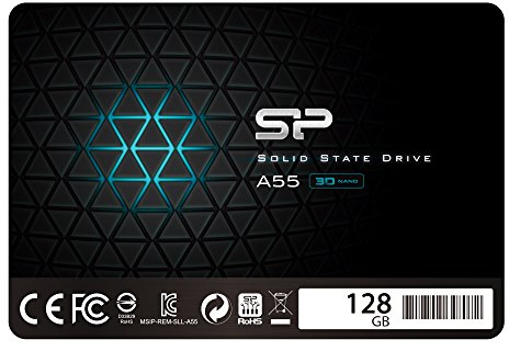 Silicon Power SSD 128GB 3D NAND A55 SLC Cache Performance Boost 2,5 Zoll SATA III 7mm (0,28) Interne SSD