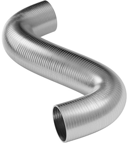 76mm (3) ID Aluminium Semi Flexible Rigid Air Ducting Hose Fans, Cooker Hoods and Ventilation - 4 Metre Length