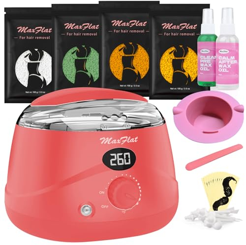 Waxing Set, Wachswärmer Wachs Haarentfernung Wax Maschine Wachswärmer mit Wachszubehör Brasilianisches Wachs für Den Ganzen Körper