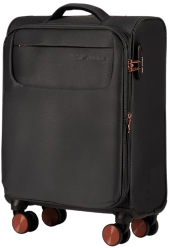 Wings Tern Valise cabine souple de 50,8 cm, 4 roulettes, serrure TSA et poignée télescopique, 38 l, légère, indéchirable, ergonomique, gris, 55,5x38,5x19,5, Valise