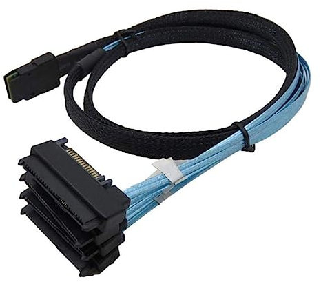 Operitacx 0.5m Cable Mini Sas Conector Recto Inoxidable Para Discos Duros Ssd Servidor Ordenador