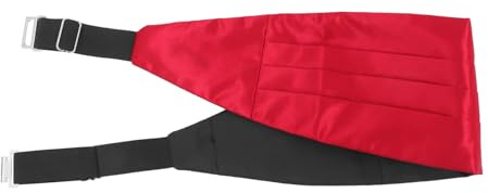 LALADEFIEE Red Satin Cummerbund for Men, Adjustable Formal Tuxedo Waistband, Elegant and Versatile Accessory to Enhance Wedding and Formal Event Attire