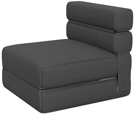 Garvee Fauteuil-lit Pliant Individuel pour Restauration – Mousse mémoire Haute densité, Housse Lin Amovible, Design Moderne, Gain de Place, Confort idéal – Idéal Restaurant, Lounge, Salle de Pause –