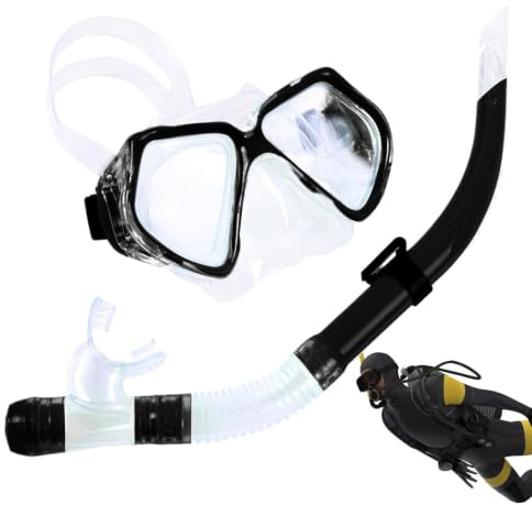 Gafas de Snorkel Vista Panorámica Ergonómica a Prueba de Fugas | set de gafas de natación y equipo de buceo para hombres mujeres adultos niños playa mar verano viaje vacaciones viaje al
