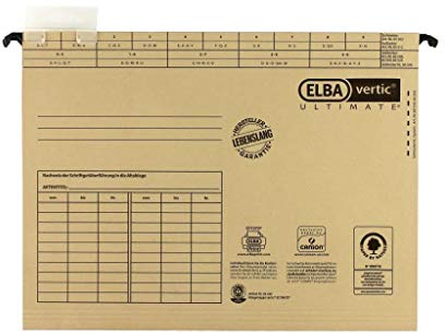 Elba Haengemappe vertic Ultimate DIN A4 Naturbraun 100331249, 5 Stück