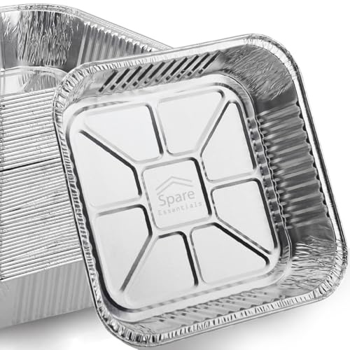 8x8 Foil Pans (55 Pack) - 8 Inch Square Aluminum Pans - Disposable Baking Pans for Heating, Prepping Food & Baking Cakes - Aluminum Baking Pans Disposable - 8 x 8 Baking Pan - Bottom: 6.5x6.5