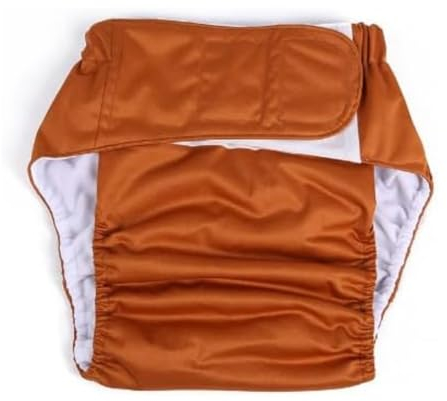 DEWIN Stoffwindel Erwachsene, Erwachsenen Windel Adult Waschbar Adjuatable Incontinent Care Tuch Windel Breathable Windelhosen (Farbe: Kaffee)
