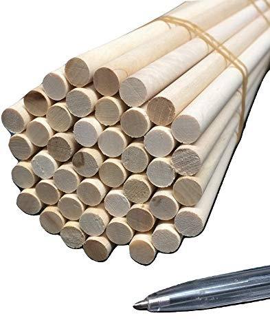 Trustleaf 8mm x 600mm (60cm) Wooden Birch Dowels/Craft Sticks - (10 Pack)