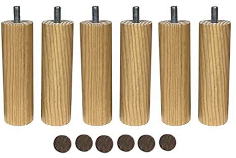 Mobiarioclichi Massiv träbotten botten botten med M10-skruvar, olika mått och färger, 15 cm naturlig