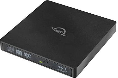 OWC Masterizzatore Slim ottico esterno - 6X BDR - 8X DVDRW - Aggiungi capacità di lettura/scrittura di CD, DVD e Blu-ray alimentati bus, portatili, Plug and Play a qualsiasi computer con porta USB