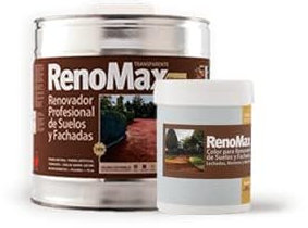 Renomax - Resina Hormigon Impreso y Superficies Porosas Al Disolvente + Tinte Hormigon Impreso Marrón Nogal, 5L Cubre hasta 50m² | Repara y Protege Suelos,Fachadas | Fácil de Aplicar, Garantía 5 Años