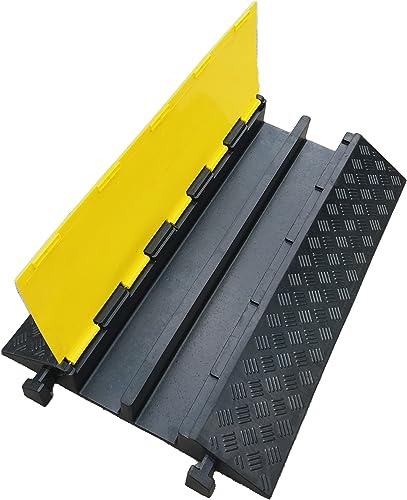 as – Schwabe kabelbro 2 kanal rak 885 x 580 x 88 mm – kabelskyddsmatta massivt gummi – kabelkanal 95 x 75 mm – slangbro lastkapacitet upp till 10 t – överkörningsskydd för kablar – svart/gul, 63228