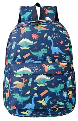 TOPWAYS School Bag, Cute Dinosaur Kids Backpack (Blue Dinosaur) | Multifunctional Waterproof Nylon Rucksack Elementary Schoolbag Book Casual Daypack for Girls Boys (Blue Dinosaur)