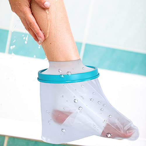 Topyond Adult Shower Sealed Waterproof Foot Protector, Non-slip Bottom, Reusable, Foot Surgery Plaster Bandage Wound Dressing, 28cm PP Rubber Silicone Material