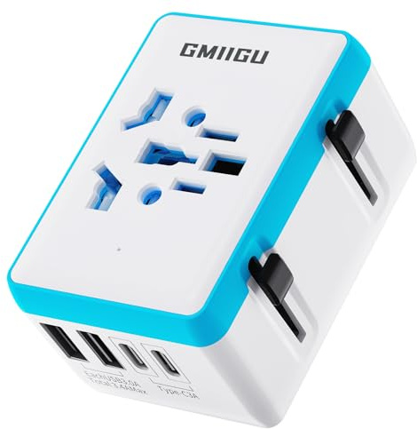 Adaptateur Prise Universel 2 USB 2 Type C Chargeur Voyage International pour UK, USA, Irlande, Japon, Australie, Chine, Thaïlande, Mexique, Inde