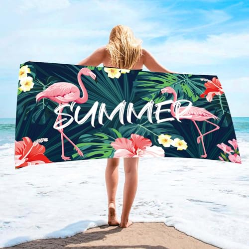 Strandtuch, Mikrofaser Handtuch, 160 x 80 cm Groß Badetuch, Strandtücher Schnell Trocknendes, Leichtes und Dünnes Tragbares Saunatuch Badehandtuch (Wird mit Aufbewahrungstasche Geliefert)