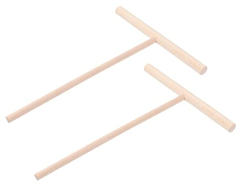 PRETYZOOM 2pcs Wooden Crepe Spreader T-shaped Kitchen Utensil for Distribution Pancakes and Crepes Essential Baking Tool for