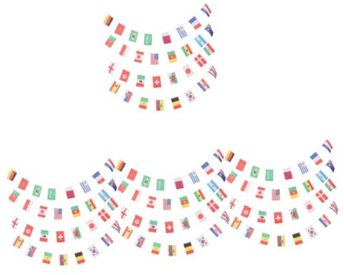 BESPORTBLE 4 Saiten Wm-String-Flagge Landesflaggenbanner Internationale Wimpelketten Flaggen Der Welt Länderflaggen Internationale Flaggen Foto-Requisiten-wimpelkette Flaggendekor Polyester