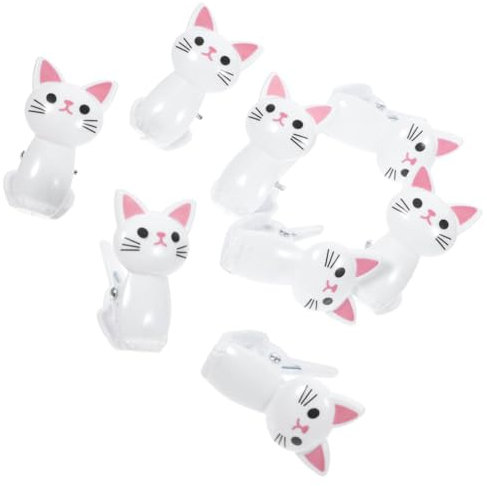 NUOBESTY Clips Réutilisables En Forme De Chat 6 Pièces Pinces Multifonctions Pour Fermeture Sachets Alimentaires Clips De Scellage Pour Réfrigérateur Accessoires Pratiques De Bureau Et Cuisine