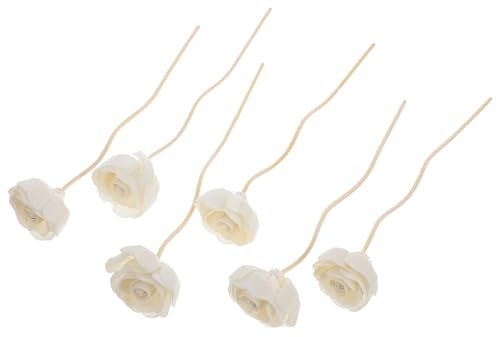 HAPINARY 6stücke Rattan-diffusor-stäbchen Mit Blumen-Design Öl-diffusor-nachfüllung Aromatherapie Raumduft Rattan-diffusorstäbchen Für Ätherische Öle Dekorative Diffusor-zubehör Für Duft Im