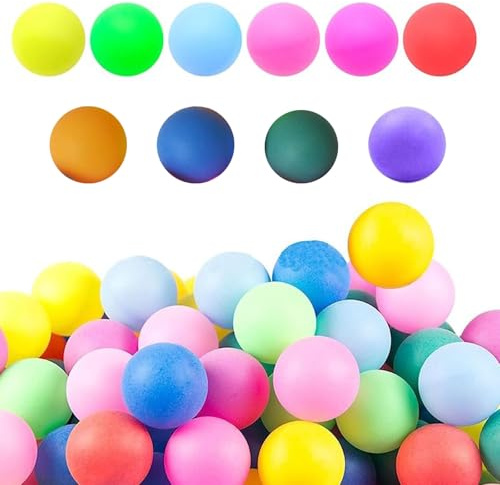 Cutiolly Balles de Tennis de Table,50pcs Balles de Ping Pong Colorées,Balles de Tennis de Table Plastique,Balle de Ping-Pong,Ping Pong Balls,pour Sport,Divertissement,Artisanat,Décorations