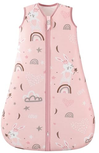 Looxii Saco de Dormir para Bebé de Invierno Algodón 2.5 TOG Cálido Manta Envolvente para Dormir con Cremallera Bidireccional para Bebes Niñas Niños 6-12 Meses