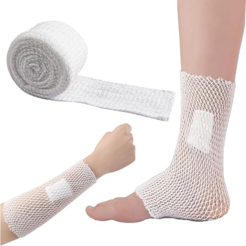 WUYJI 1 vendaje elástico de malla, vendaje elástico tubular, apósito de gasa hidrófila (3,8 cm x 2 m), envoltura elástica