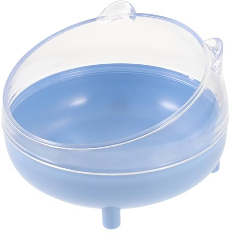 VALICLUD Baño de Arena para Hámster Pequeño de Plástico Azul Tapa Semicerrada Transparente Contenedor Desmontable para Mascotas Pequeñas Adecuado para Hogar y Viaje Color Color Aleatorio