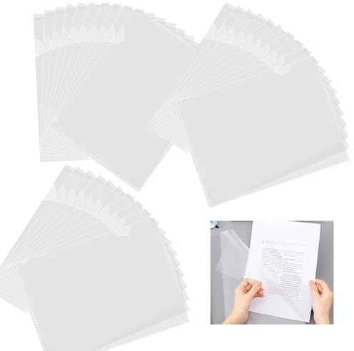 30 fundas transparentes A4 laterales abiertas, fundas para folletos A4 transparentes, fundas A4 laterales abiertas de lámina transparente, fundas A4 para documentos y presentaciones