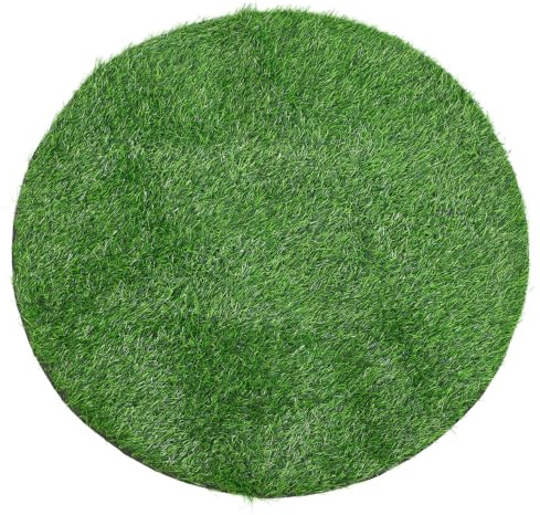 Mipcase Gazon Artificiel Extérieur 25 CM Épaisseur Tapis Rond 90 CM Diamètre Résistant aux Intempéries Pelouse Synthétique pour Balcon Terrasse Jardin Décor Polyvalent