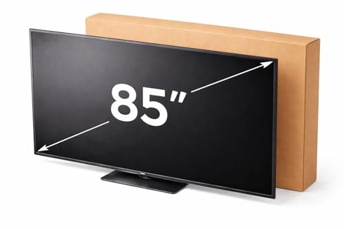 Imballaggi Point Scatola televisione Imballaggio TV Monitor Piatti fino a 85 Pollici Resistente per Spedizione e Trasloco con accessori di Protezione Schermi, Misura 194x112x19cm Set da 1