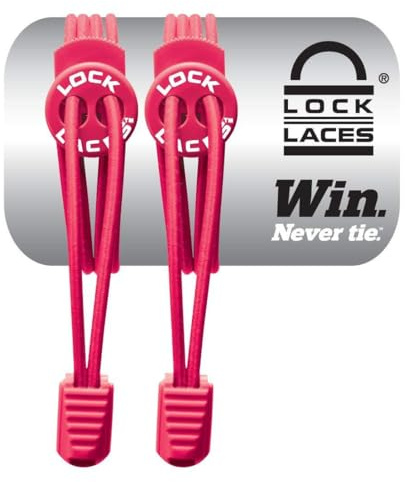 LOCK LACES (Elastic No Tie Shoelaces) (Hot Pink, 48-Inch)