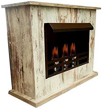 Ethanolkamin und Gelkamin Kamin Modell Armin Vertiko Shabby - inkl. 27 teil. Set