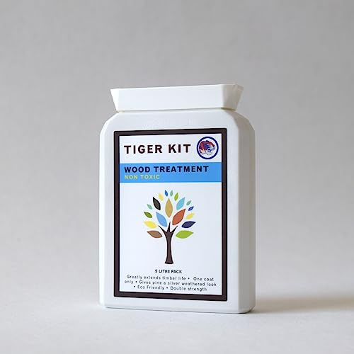 Tiger Kit Eco Wood Preserver 5L, Concentrate, Long Lasting, Powder, Acid-based, Grey, Silver, Wood, 2 x 13.5 x 6.5 cm