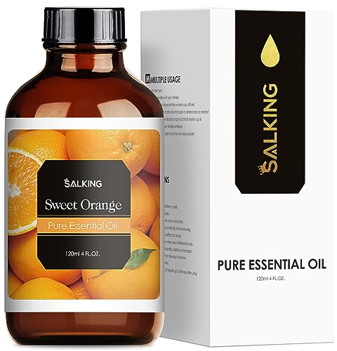 SALKING Süße Orangeöl 120ml, 100% Reine Natürliche Süße Orange ätherisches öl für Aroma Diffuser, Aromatherapie Duftöl für Duftlampen Luftbefeuchter, Massage, Kerzenherstellung, Geschenke für Frauen