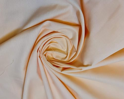 Plain Peach Polycotton Fabric for Dressmaking, Art & Craft, Sewing, Quilting | 45'' - 115 cm Wide| Precut Length 5m