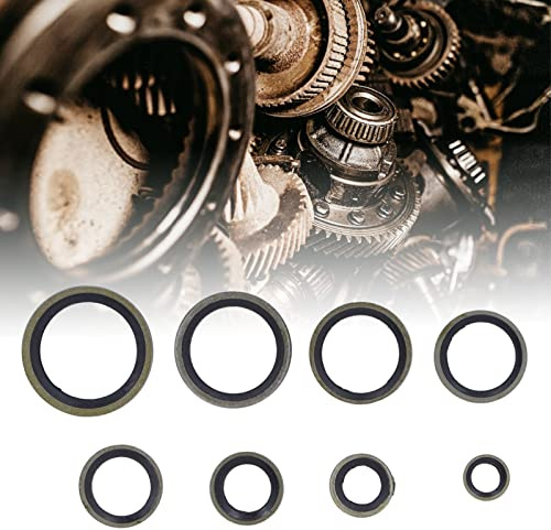 Bonded Seal Washers, 110pcs M6-M20 Rubber Assortment | Metal Backed Rubber, Engine Sump Plug Use, Oil Drain Compatibility, M6 M8 M10 M12 M14 M16 M18 M20 Kit