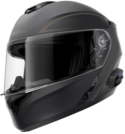 Sena Outrush R Casco Modulare con tecnologia Bluetooth e sistema di comunicazione Intercom, Outrush R, Nero Opaco, L