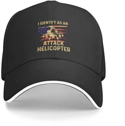 CWCMZDH Copie de l'hélicoptère d'attaque Apache, Je m'identifie comme Un Apache, Casquette de Pilote d'hélicoptère d'aviation drôle, Casquette de Baseball pour Hommes et Femmes