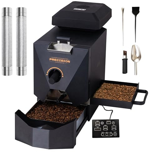1Pound Electric Coffee Roaster for Home Use, Automatic Roasting And Easy Operation, With A Smoke Filter(Suitable for light roasting), 2 Chimney Tube, And Chaff Collector.