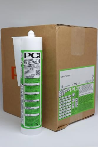 PCI Silcofug E 12 x 310 ml 61 Schiefergrau Silicon Sanitärsilicon Bausilicon Silikon Bad Dusche Balkon Terrasse Wohnung Sika