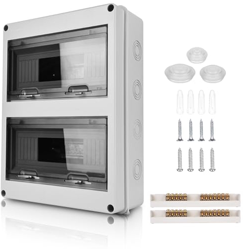 Coffret Electrique Etanche Exterieur Boîtier: Boîte Etanche Electrique Exterieur IP65, Tableau Electrique 2 Rangées, Boîtier Electrique Etanche, Coffret Electrique 24 Modules Pour Disjoncteur Mural