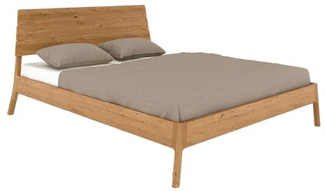 Lomadox Doppelbett 160x190cm mit Holzkopfteil, Wildeiche massiv geölt, THORNBURY-165