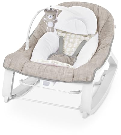 Ingenuity Keep Cozy 3-in-1 Baby Wippe, Sitz und Schaukel für Babys bis Kleinkinder, mit Vibrationen und Spielzeugstange, 0-30 Monate, Bär Linden