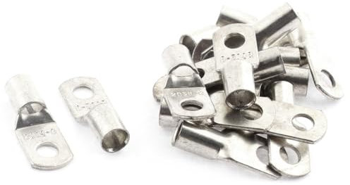 TA-VIGOR 16Pcs Copper Wire Lug, 4 AWG SC25-6 Cable Lugs Bolt Hole, Battery Cable Ends Eyelets Crimp Tubular Ring Terminals Connectors for Boat Car Electric Auto