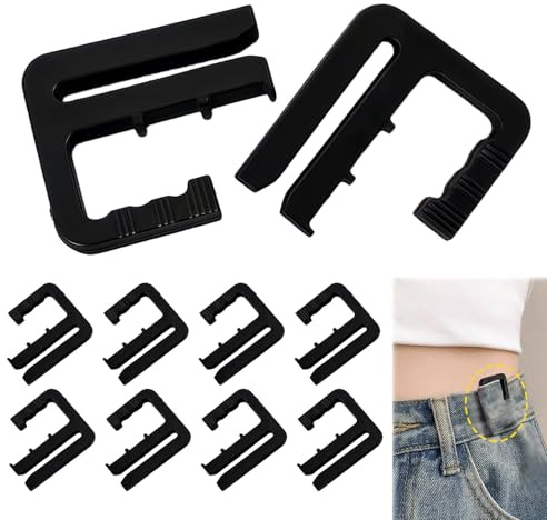 Trpoey 10 Boucles de Taille Réglables Sans Clou, Réduction de Tour de Taille, Boutons Extenseurs de Pantalon, Boutons Pression Sans Couture, Boutons Jeans Amovibles, Clips de Pantalon